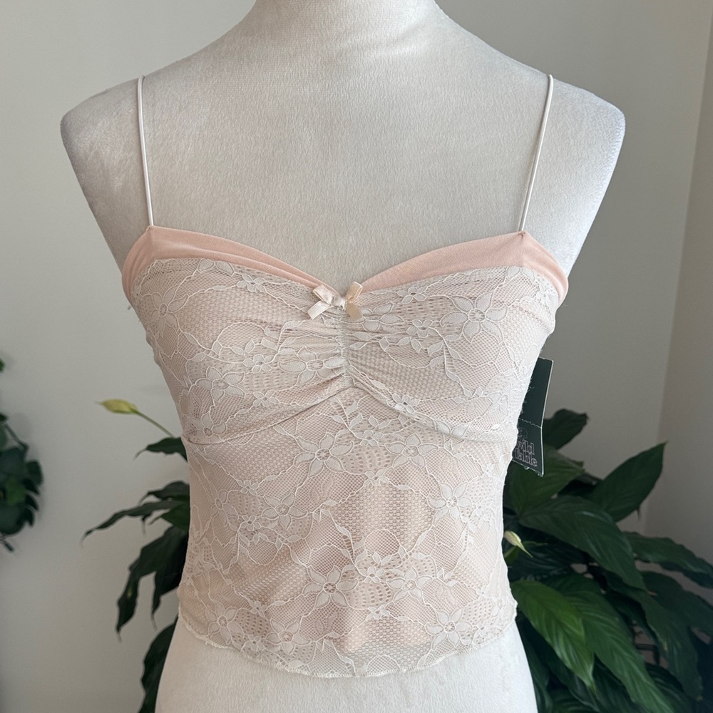 Wild Fable Peach Lace Crop Top